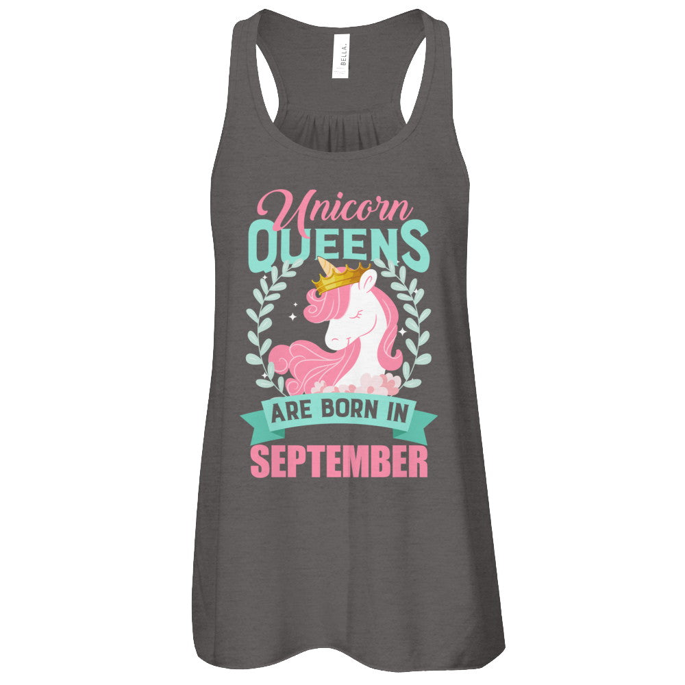 Unicorn Queens Are Born In September Birthday Gift T-Shirt & Tank Top | Teecentury.com