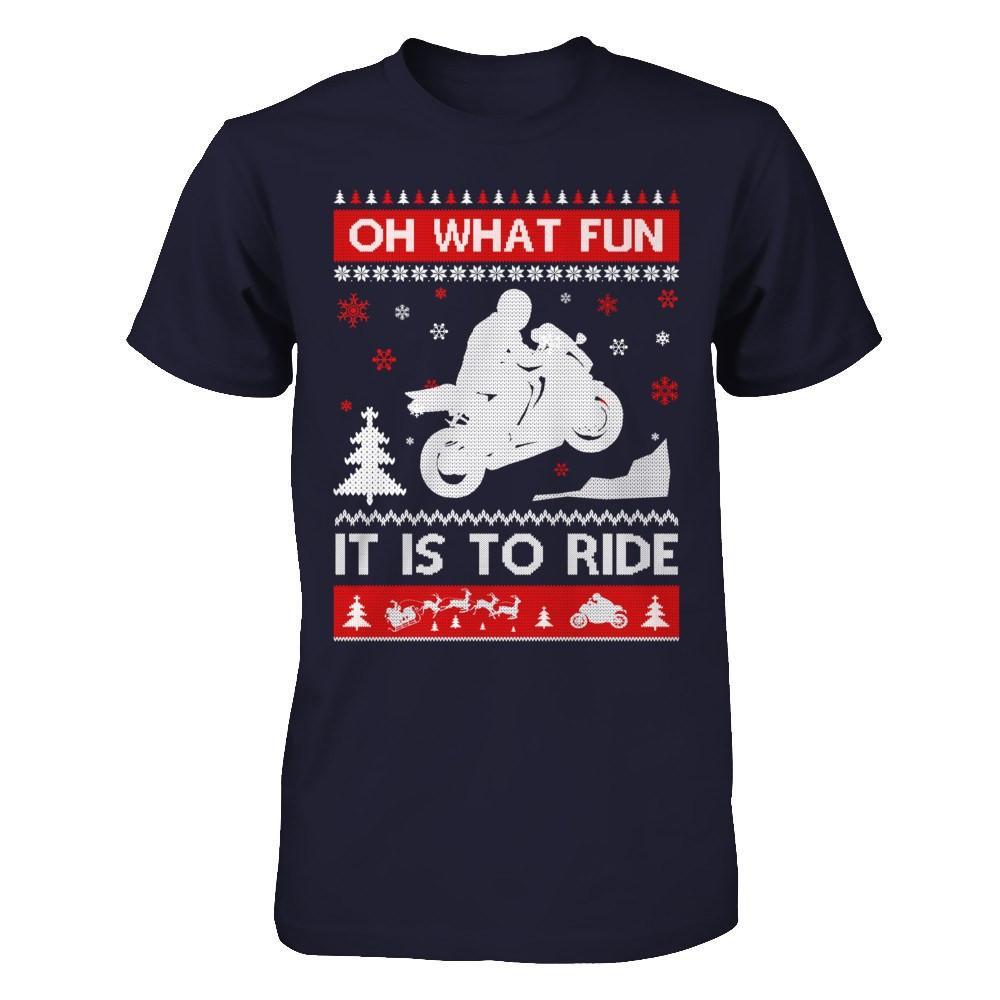 Motorbike Sweater Christmas Oh What Fun It Is To Ride T-Shirt & Hoodie | Teecentury.com