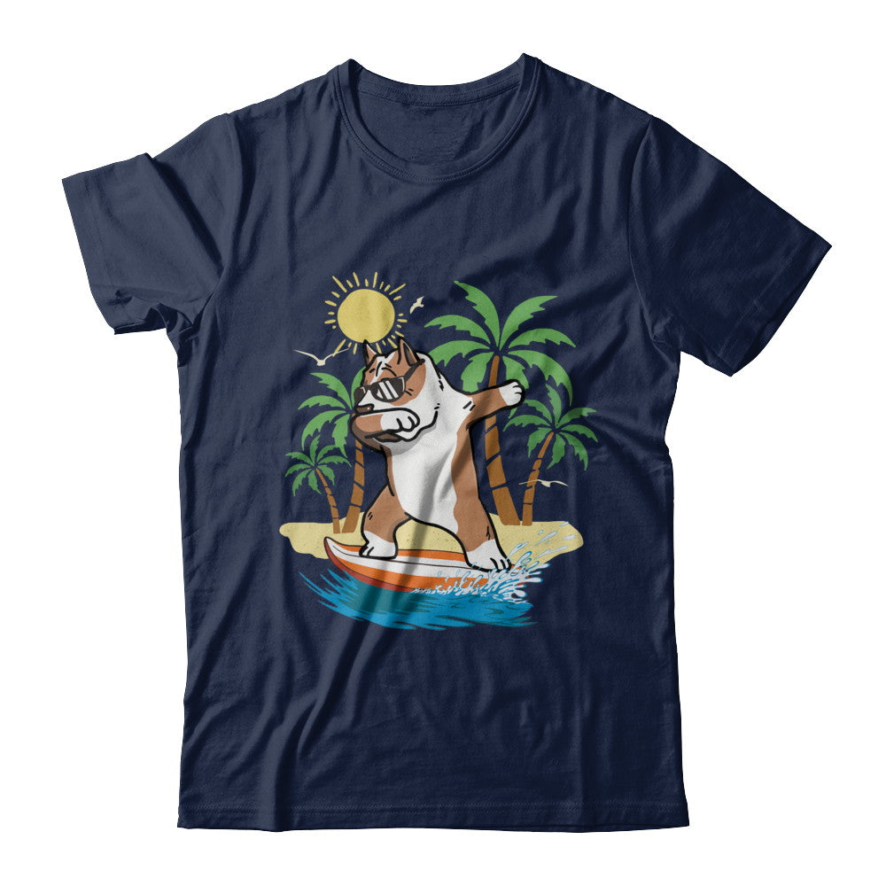 Summer Vacation Dabbing Pit bull Surfing Surfboard Gift T-Shirt & Hoodie | Teecentury.com