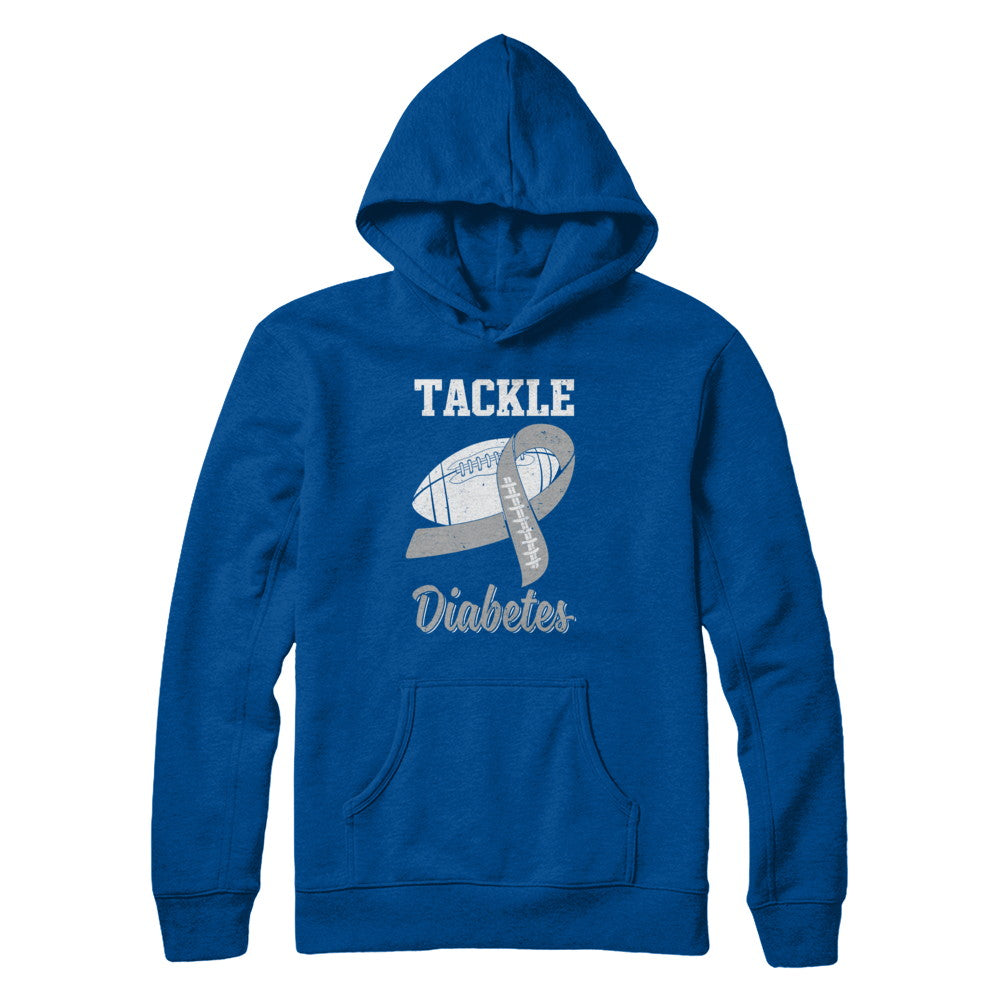 Football Survivor Tackle Gray Diabetes Awareness T-Shirt & Hoodie | Teecentury.com
