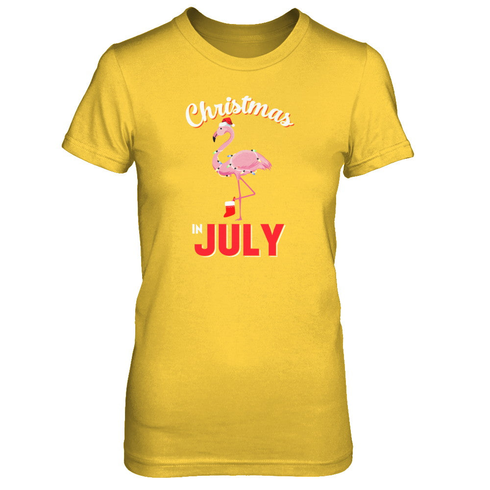Funny Party X-Mas Flamingo Christmas In July T-Shirt & Tank Top | Teecentury.com