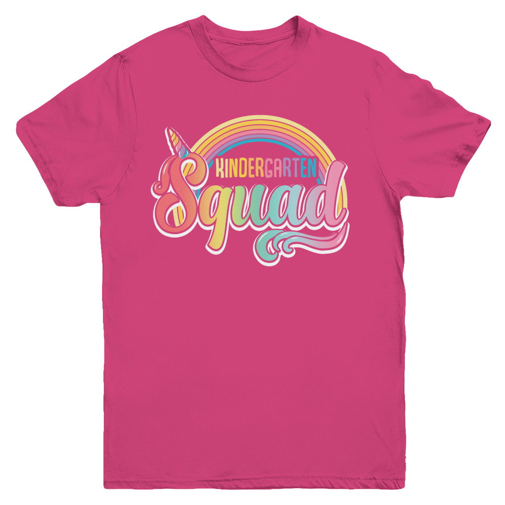 Kindergarten Squad Cute Rainbow Unicorn Back To School Youth Youth Shirt | Teecentury.com