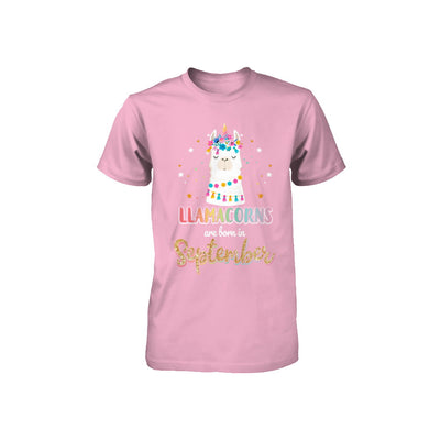 Llama Unicorn Llamacorns Born In September Birthday Gift Youth Youth Shirt | Teecentury.com