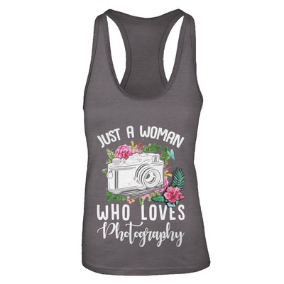 Just A Woman Who Loves Photography Photographer T-Shirt & Tank Top | Teecentury.com