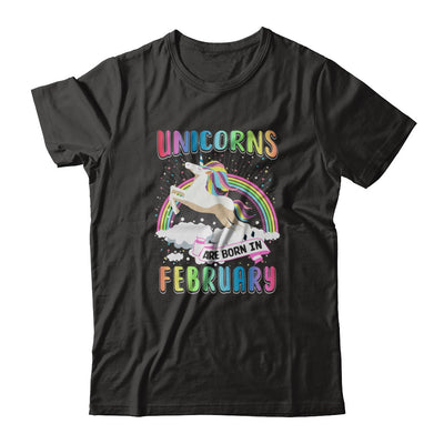 Unicorns Are Born In February Colorful Fun Birthday T-Shirt & Tank Top | Teecentury.com
