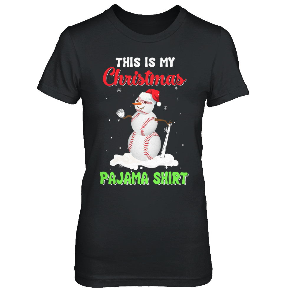 This Is My Christmas Pajama Xmas Snowman Baseball T-Shirt & Sweatshirt | Teecentury.com