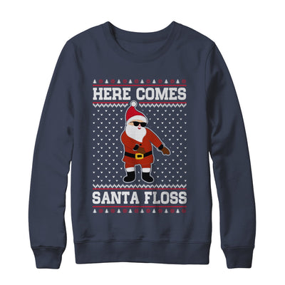 Here Comes Santa Floss Flossing Ugly Christmas Sweater T-Shirt & Sweatshirt | Teecentury.com