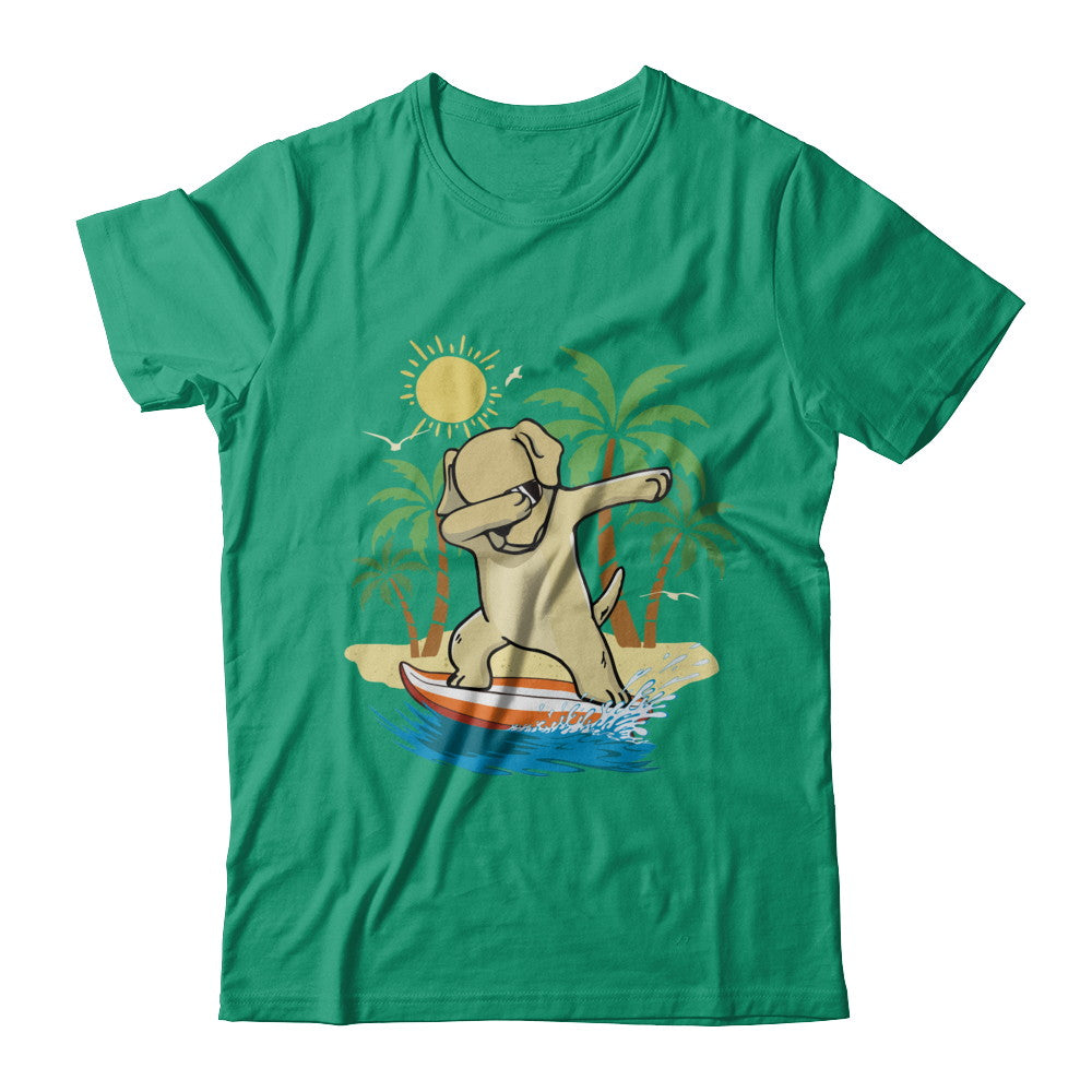 Summer Vacation Dabbing Labrador Surfing Surfboard Gift T-Shirt & Hoodie | Teecentury.com