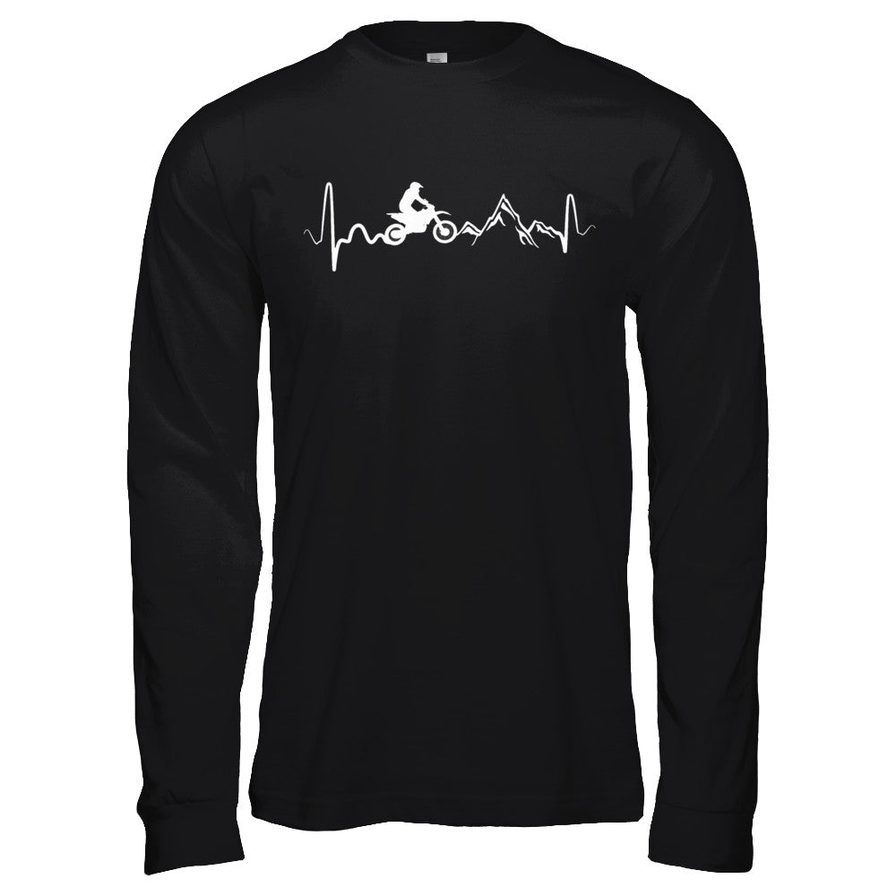 Mountain Dirt Bike Motocross Heartbeat T-Shirt & Hoodie | Teecentury.com