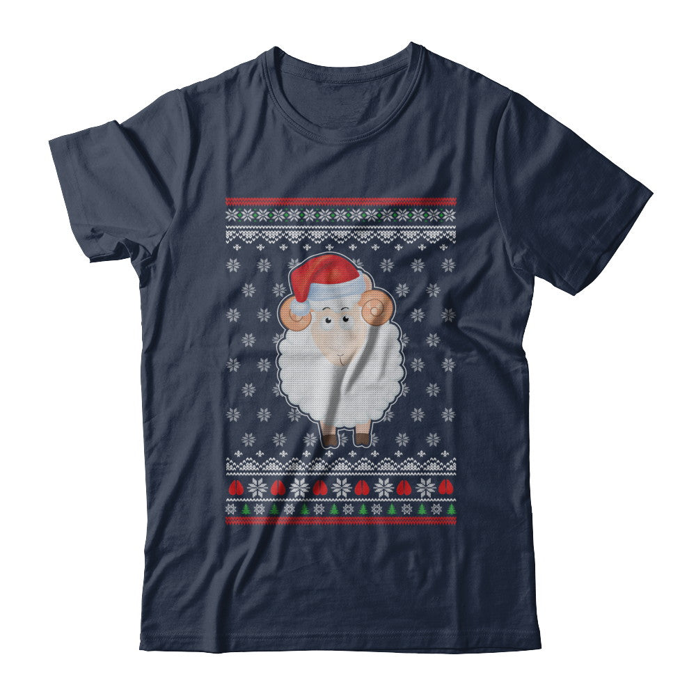 Pajamas Lamb Sheep Santa Hat Ugly Christmas Sweater T-Shirt & Sweatshirt | Teecentury.com