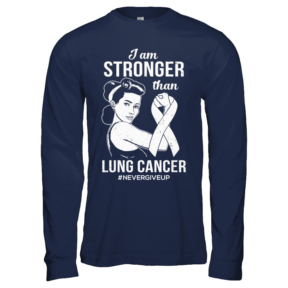 I Am Stronger Than Lung Cancer Awareness Support T-Shirt & Hoodie | Teecentury.com