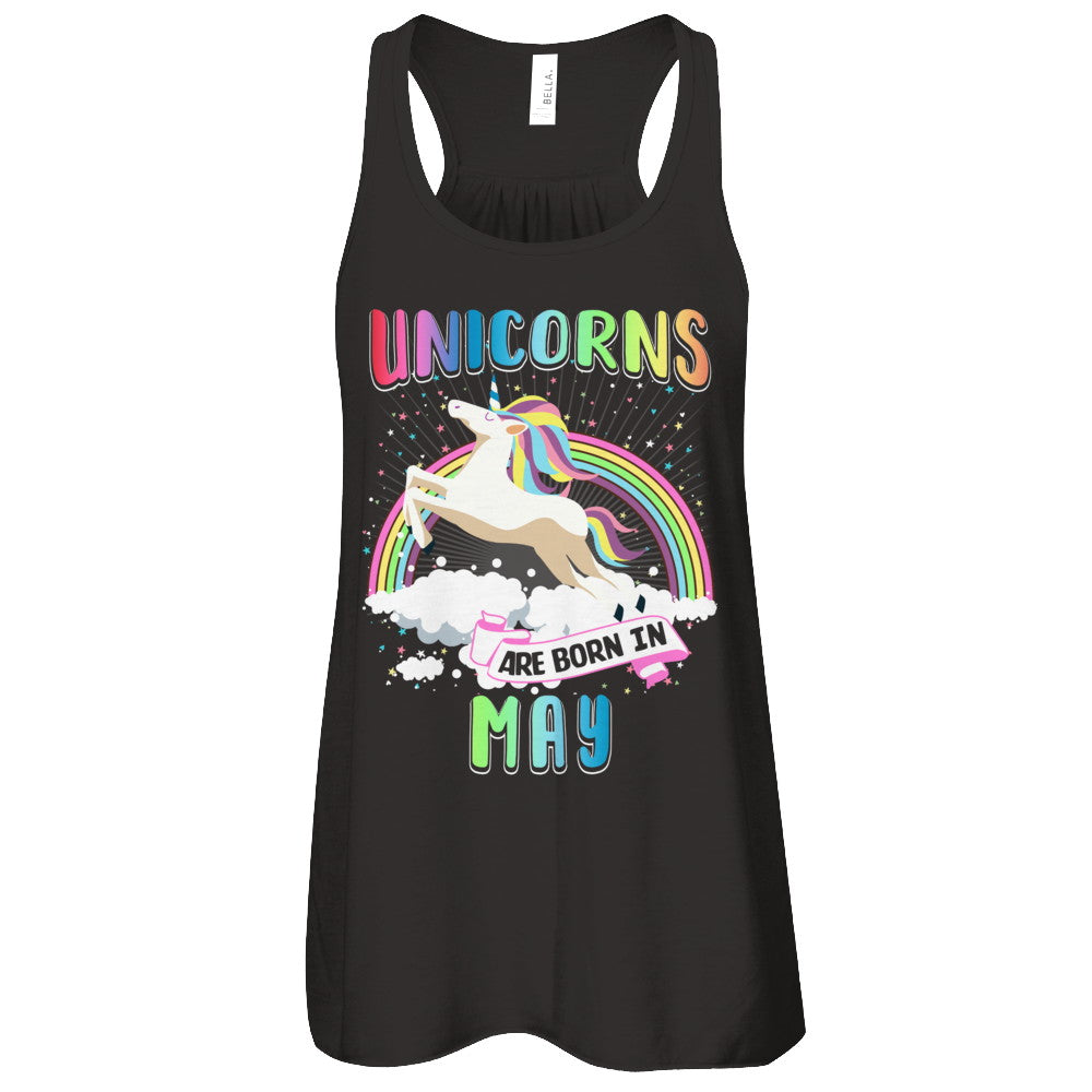Unicorns Are Born In May Colorful Fun Birthday T-Shirt & Tank Top | Teecentury.com