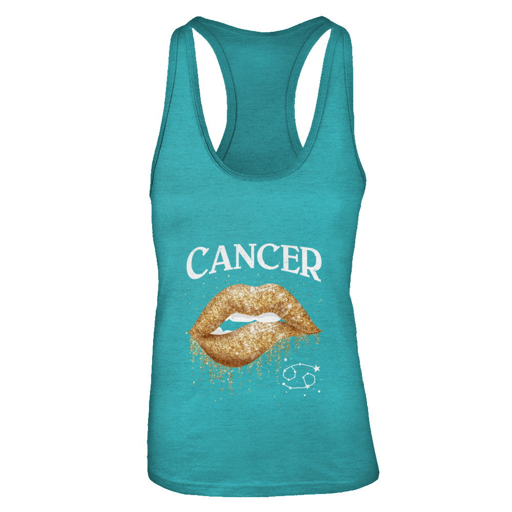 Cancer Zodiac June July Birthday Gift Golden Lipstick T-Shirt & Tank Top | Teecentury.com