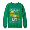 Funny Happy Hanukkah Chanukah Let's Get Lit Ugly Sweater T-Shirt & Sweatshirt | Teecentury.com