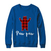 Red Paw Paw Bear Buffalo Plaid Family Christmas Pajamas T-Shirt & Sweatshirt | Teecentury.com