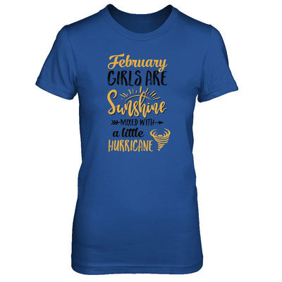 February Girls Sunshine Mixed With A Little Hurricane Birthday T-Shirt & Tank Top | Teecentury.com
