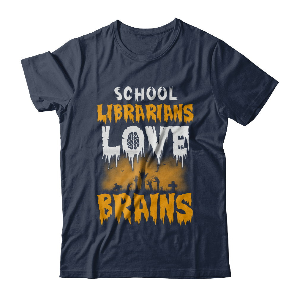 School Librarians Love Brains Halloween Costume T-Shirt & Hoodie | Teecentury.com