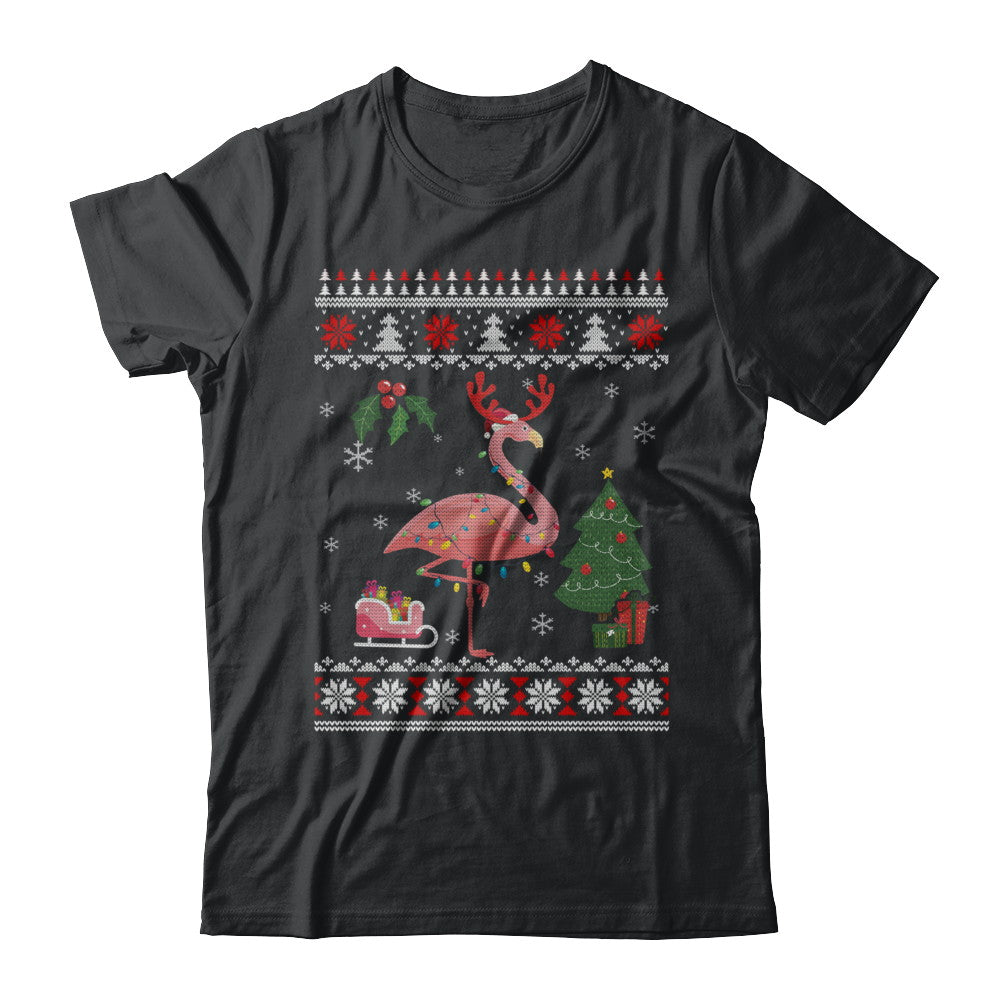 Santa Hat Flamingo Reindeer Ugly Christmas Sweater T-Shirt & Sweatshirt | Teecentury.com