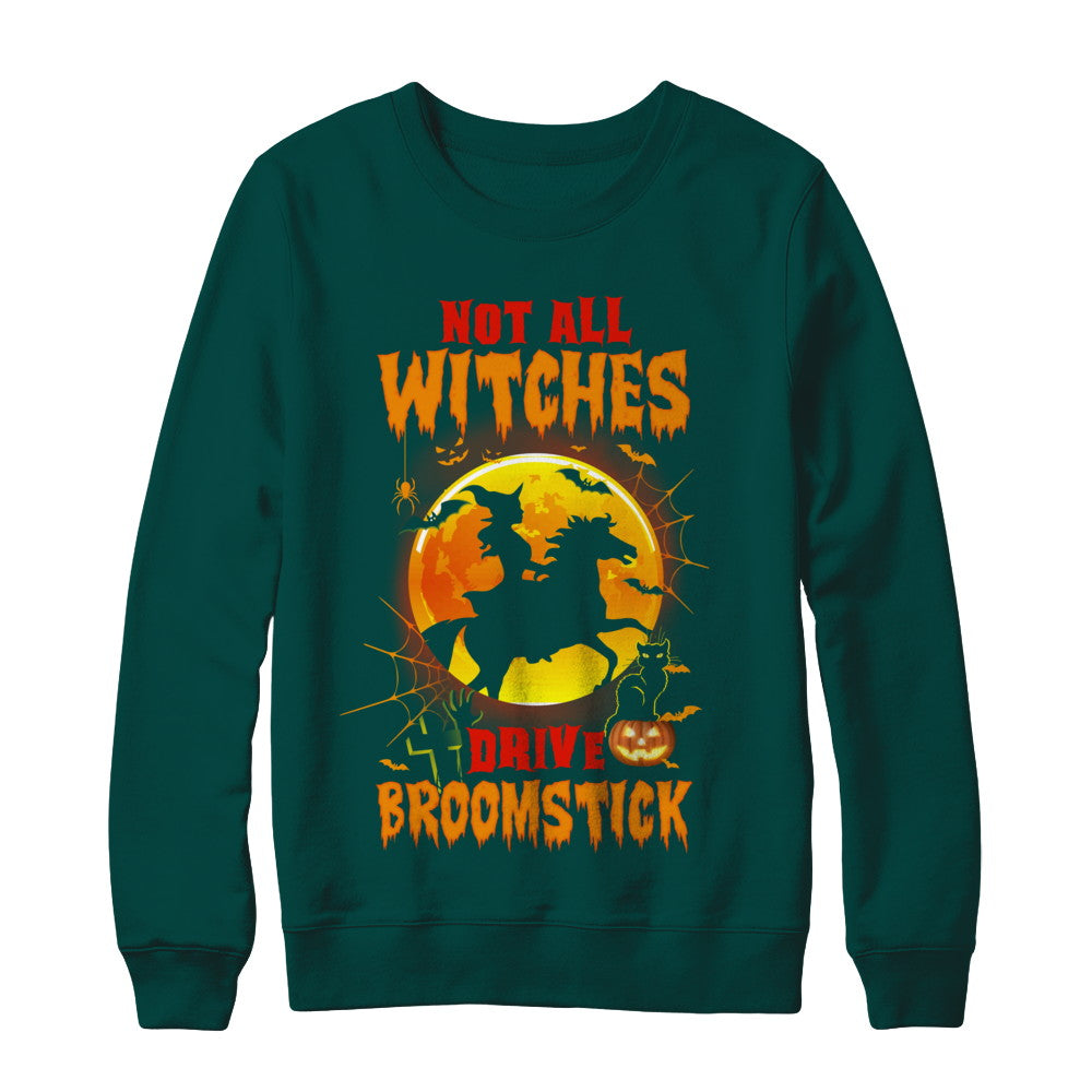 Not All Witches Drive Broom Funny Halloween Horse T-Shirt & Sweatshirt | Teecentury.com