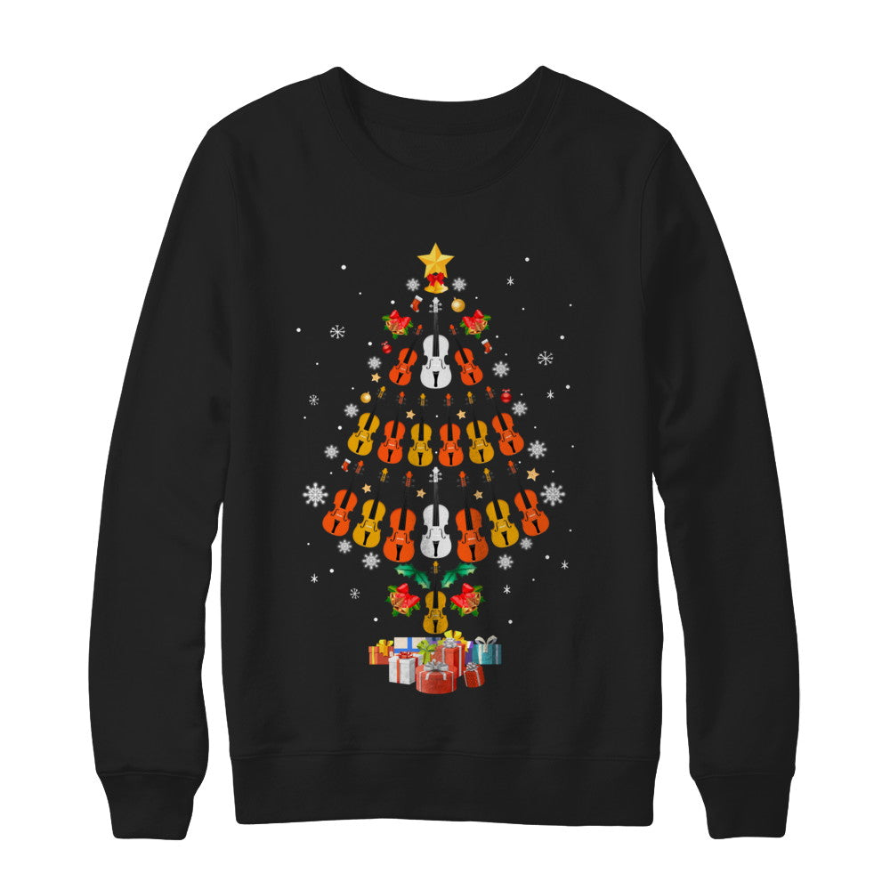Music Violin Christmas Tree Merry Xmas Gift T-Shirt & Sweatshirt | Teecentury.com