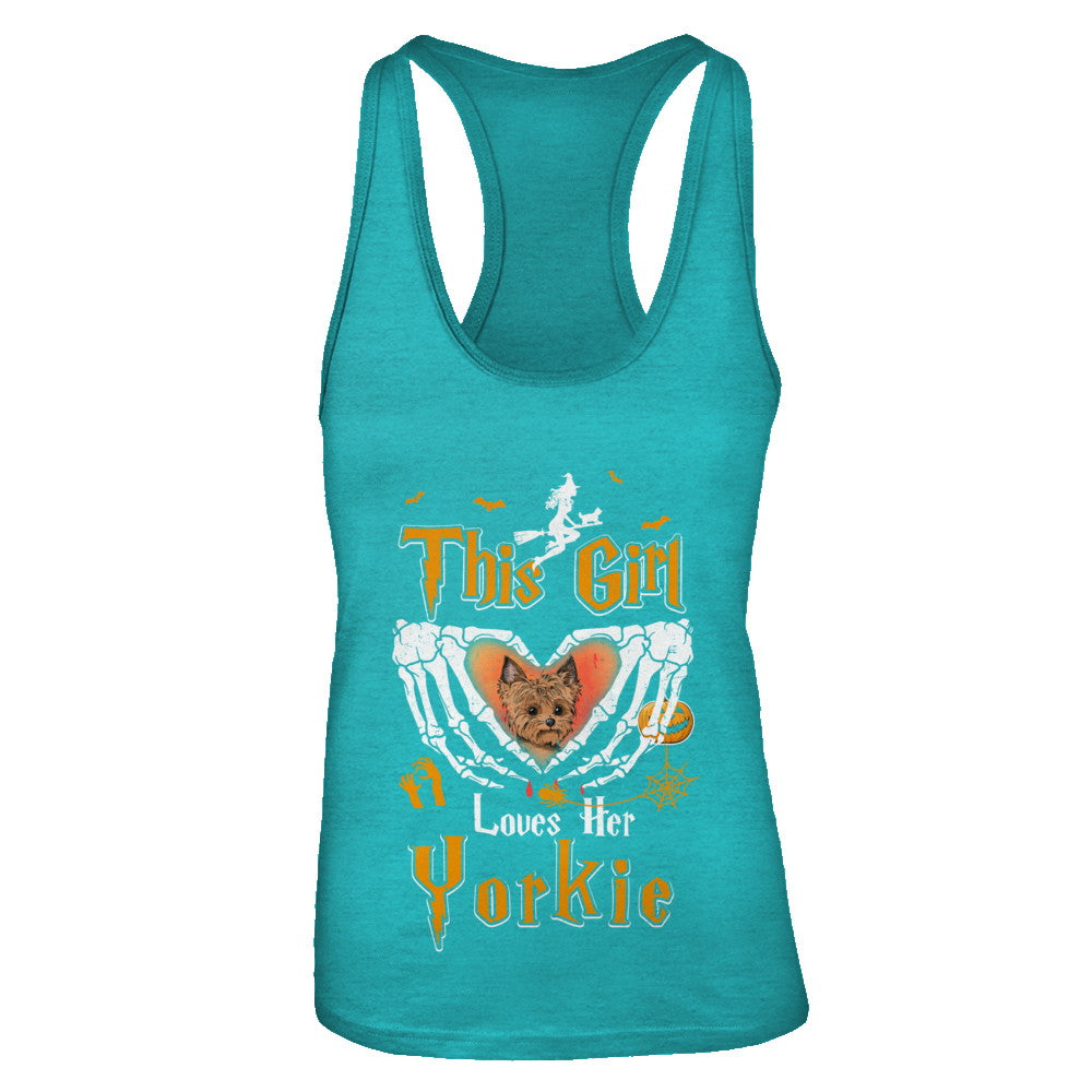 This Girl Love Her Dog Yorkie Halloween T-Shirt & Tank Top | Teecentury.com