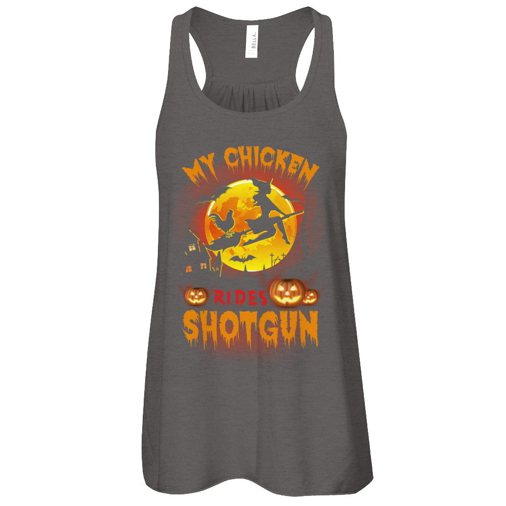 My Chicken Rides Shotgun Halloween Chicken T-Shirt & Tank Top | Teecentury.com