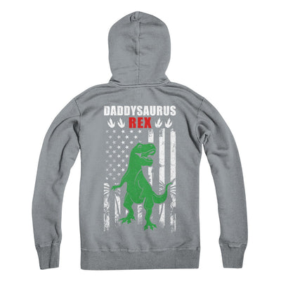 DaddySaurus Dad Dinosaur Rex American Flag Fathers Day T-Shirt & Hoodie | Teecentury.com