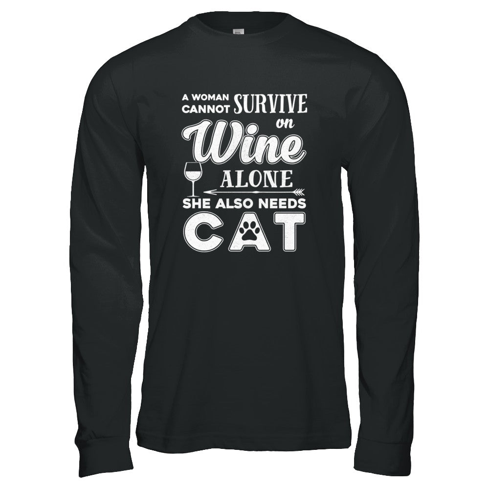 A Woman Cannot Survive On Wine Alone Need Dog T-Shirt & Tank Top | Teecentury.com