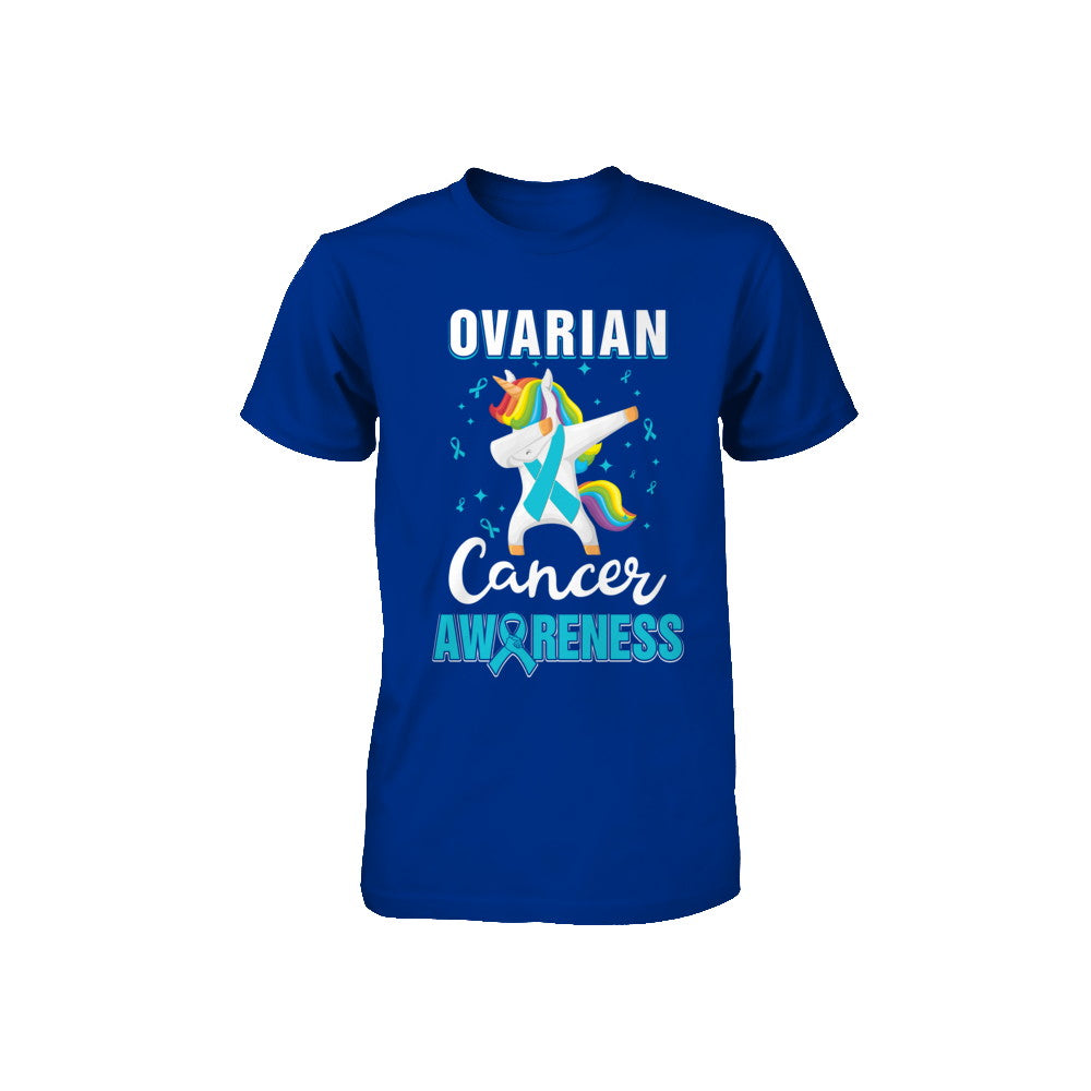 Inspirational Ovarian Cancer Awareness Unicorn Support Youth Youth Shirt | Teecentury.com