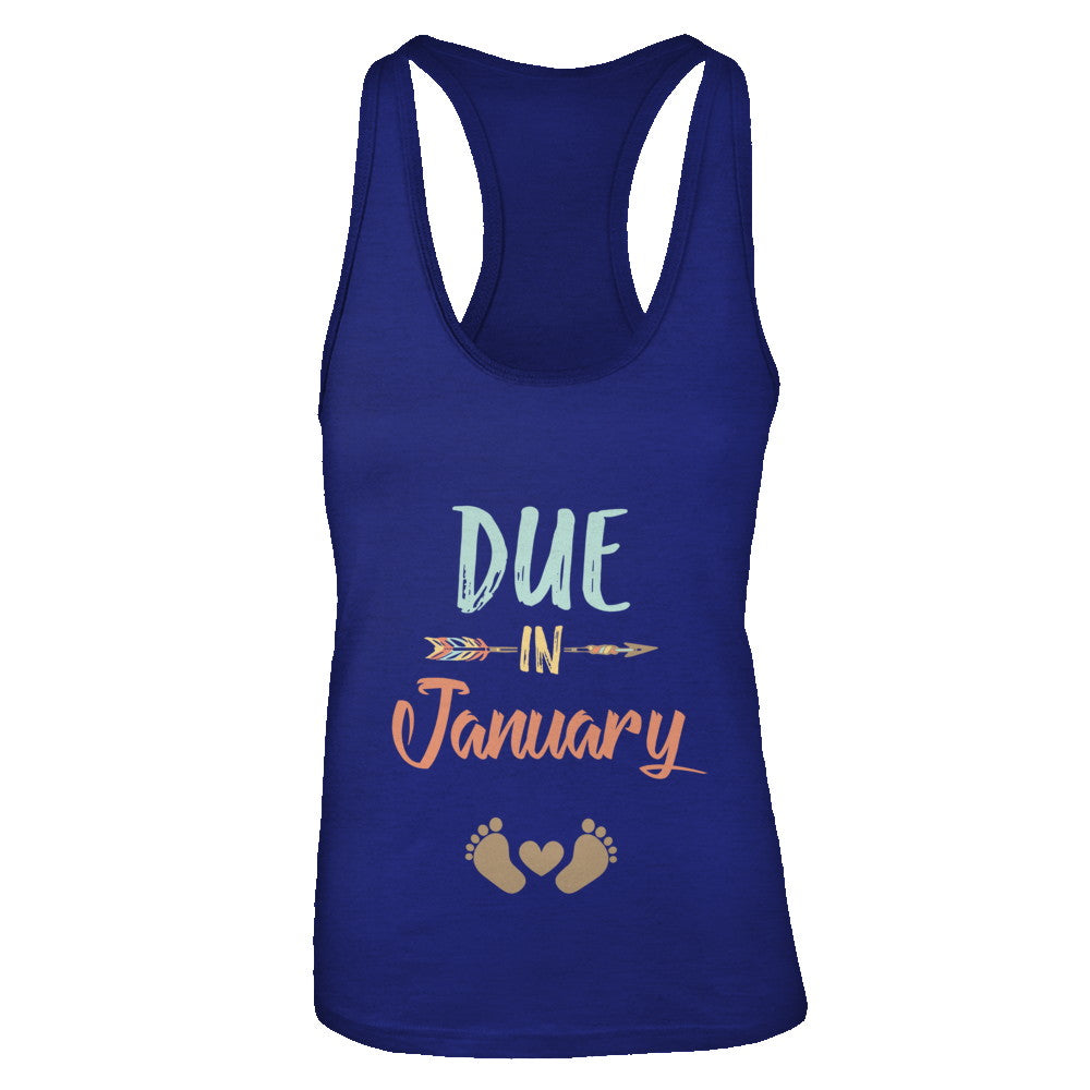 Due Date January 2022 Announcement Mommy Bump Pregnancy T-Shirt & Tank Top | Teecentury.com