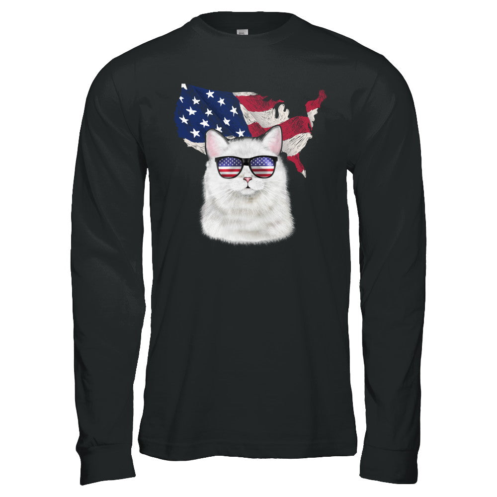 Funny Patriot Cat 4Th Of July American Flag T-Shirt & Hoodie | Teecentury.com