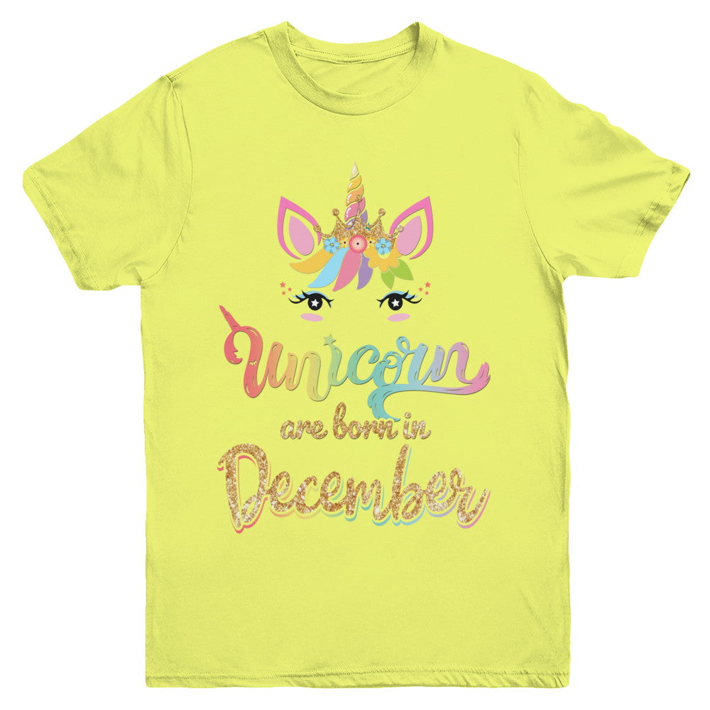 Cute Unicorns Are Born In December Birthday Gift Youth Youth Shirt | Teecentury.com