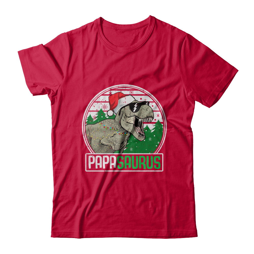 Papasaurus Papa Dinosaur T-Rex Family Christmas T-Shirt & Sweatshirt | Teecentury.com