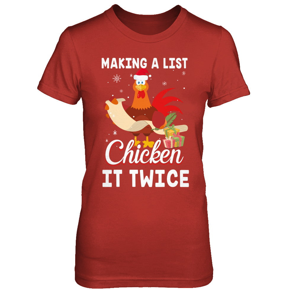 Chicken It Twice Funny Chicken Christmas T-Shirt & Sweatshirt | Teecentury.com