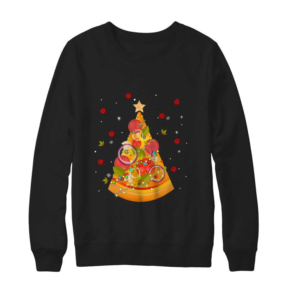 Funny Pizza Ugly Christmas Tree Gifts T-Shirt & Sweatshirt | Teecentury.com