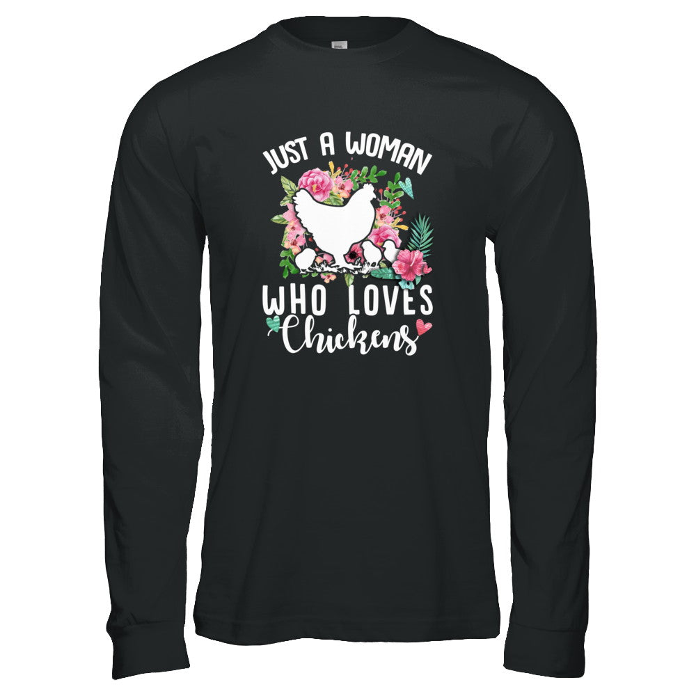 Just A Woman Who Loves Chickens T-Shirt & Tank Top | Teecentury.com