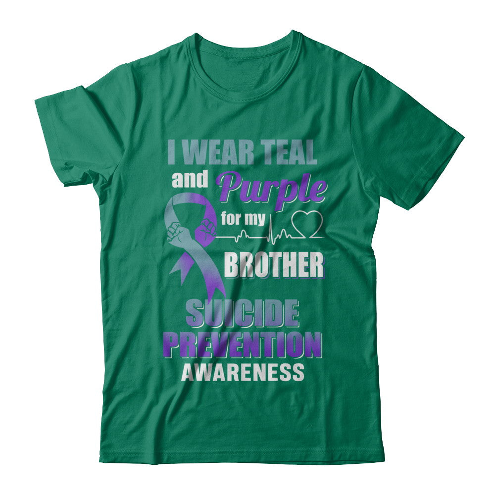 I Wear Teal Purple For My Brother Suicide Prevention T-Shirt & Hoodie | Teecentury.com