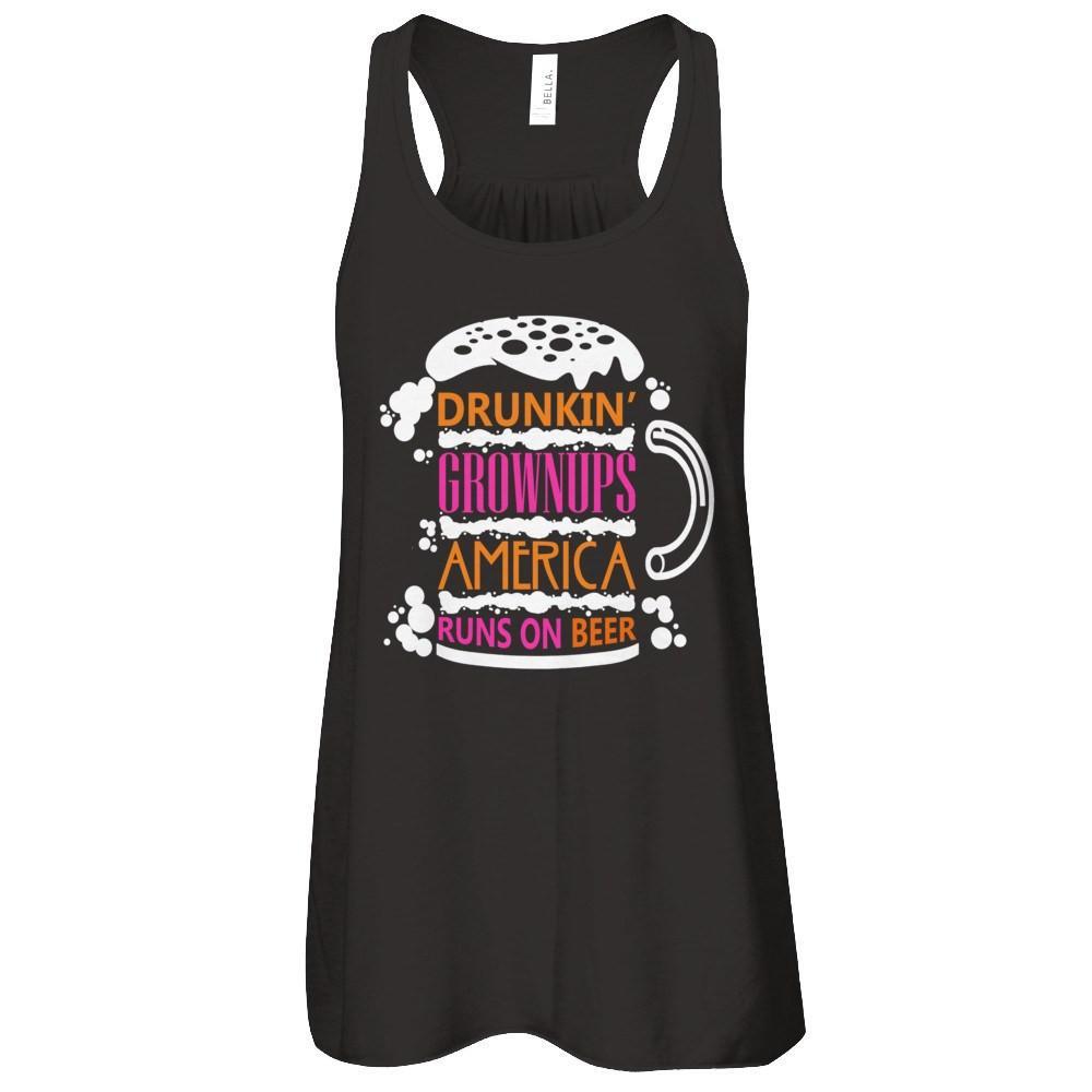 Drunkin' Grownups America Runs On Beer T-Shirt & Hoodie | Teecentury.com