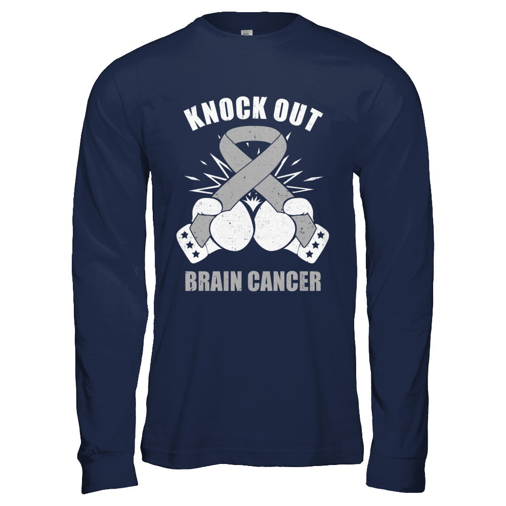 Boxing Knock Out Brain Cancer Awareness Support T-Shirt & Hoodie | Teecentury.com