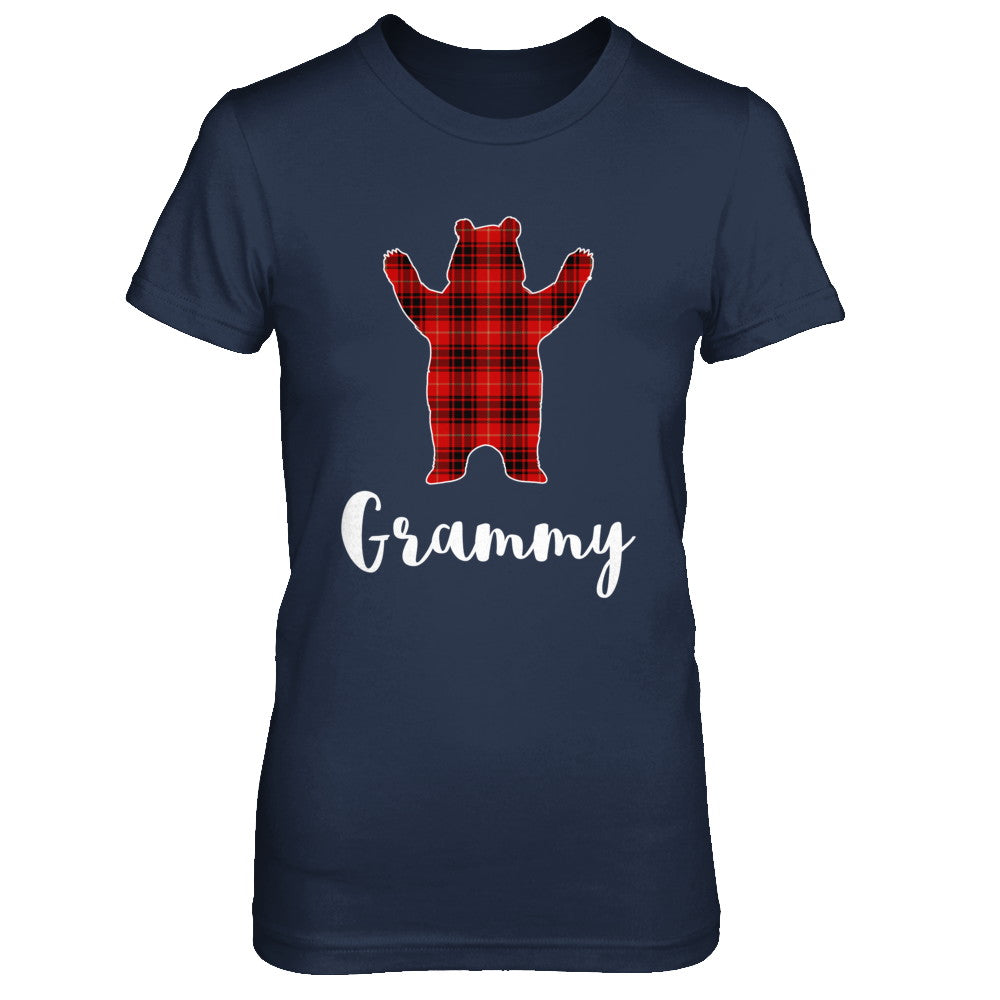 Red Grammy Bear Buffalo Plaid Family Christmas Pajamas T-Shirt & Sweatshirt | Teecentury.com