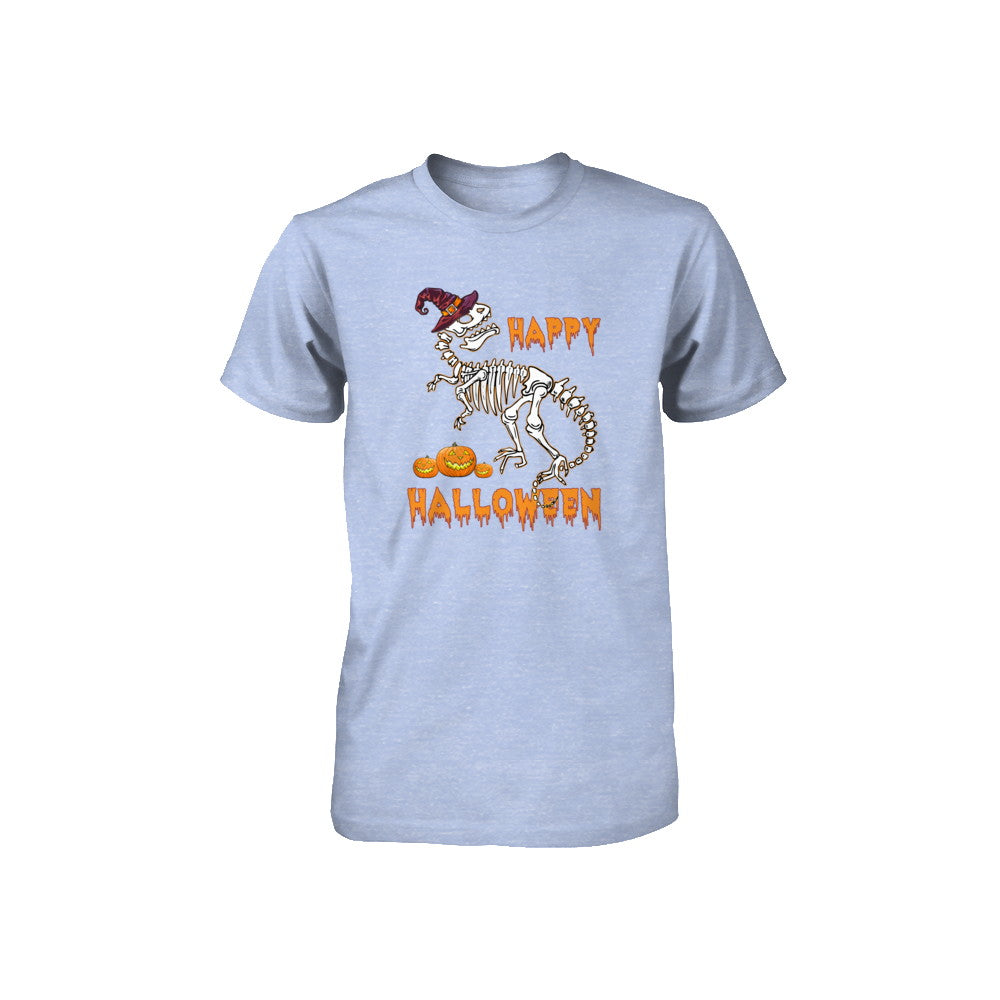 Funny Happy Halloween T-Rex Skeleton Dinosaur Youth Youth Shirt | Teecentury.com