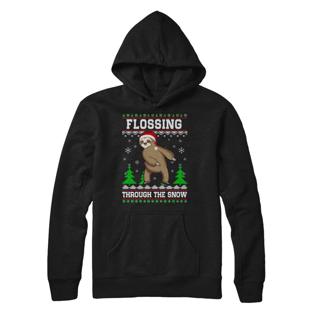 Funny Flossing Sloth Ugly Christmas Sweater Flossin' T-Shirt & Sweatshirt | Teecentury.com