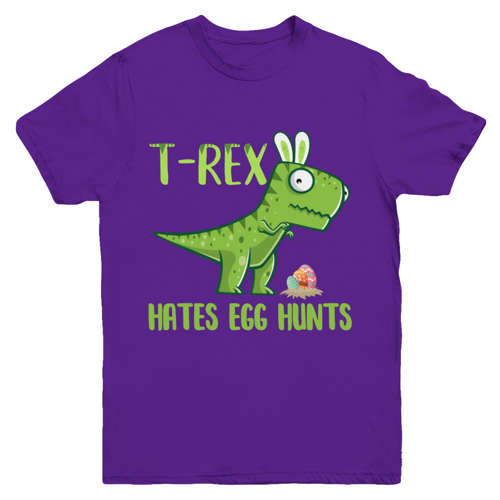 Funny Easter Bunny Dinosaur T-Rex Hates Egg Hunts Youth Youth Shirt | Teecentury.com