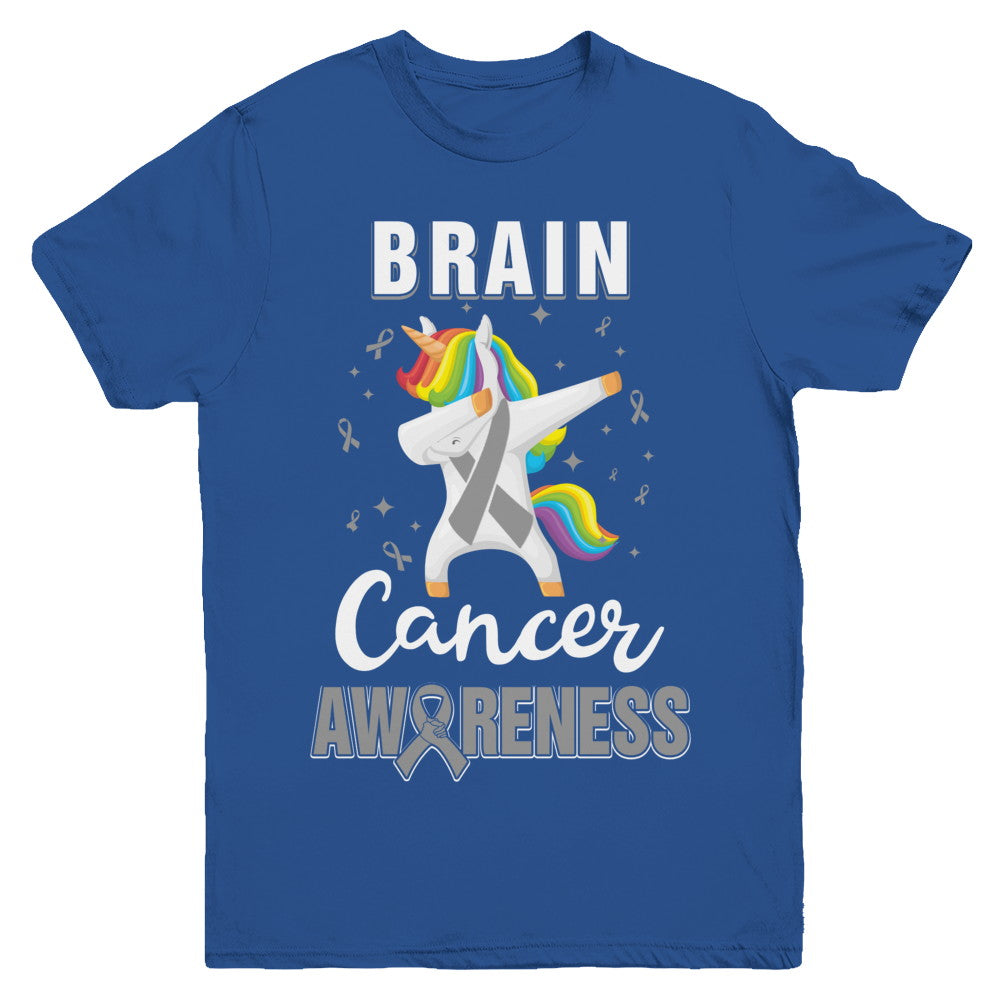 Inspirational Brain Cancer Awareness Unicorn Support Youth Youth Shirt | Teecentury.com