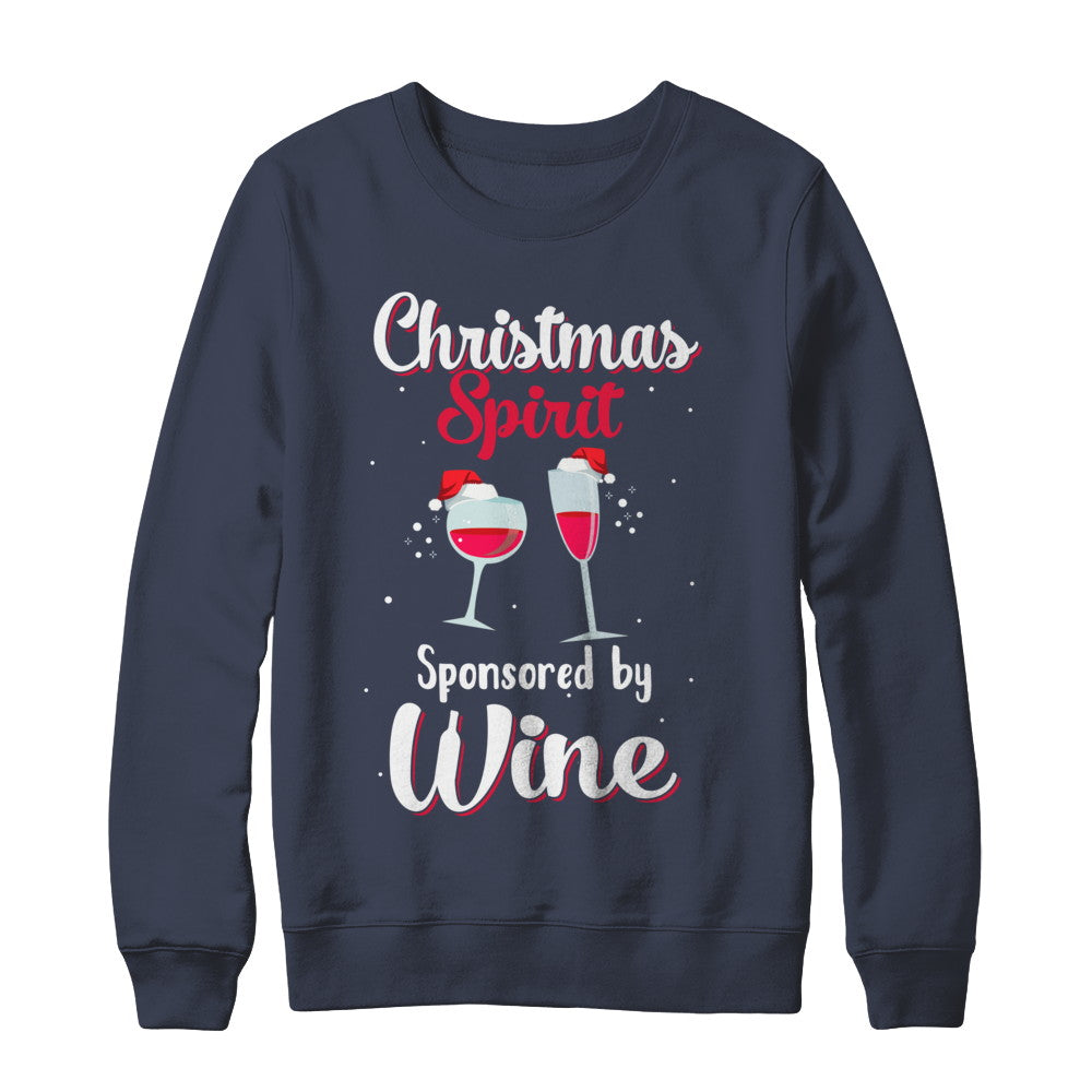 Holiday Party Christmas Spirit Sponsored By Wine T-Shirt & Sweatshirt | Teecentury.com