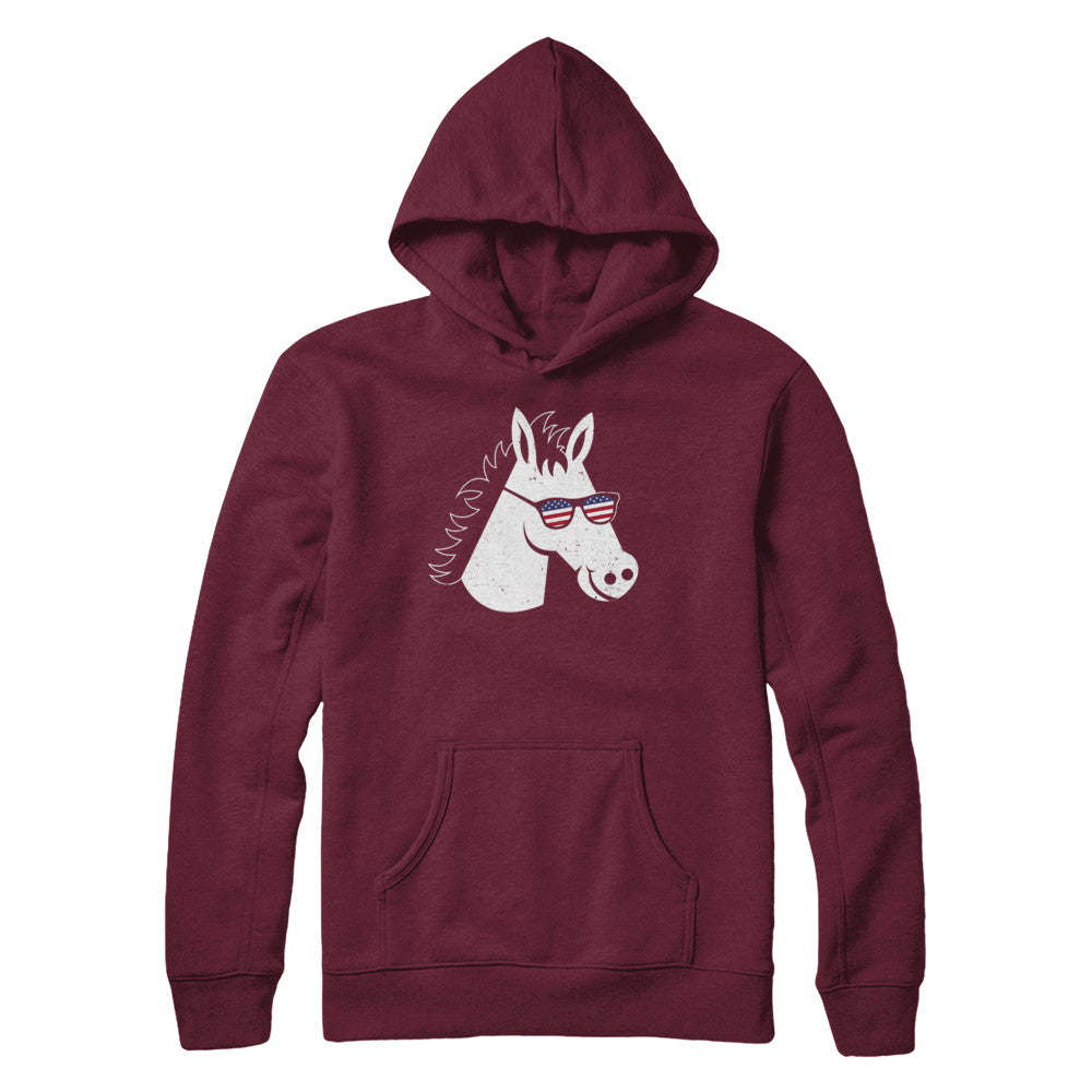 July 4Th Patriotic USA American Flag With Horse T-Shirt & Hoodie | Teecentury.com