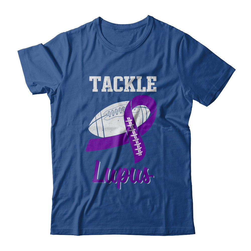 Football Survivor Tackle Purple Lupus Awareness T-Shirt & Hoodie | Teecentury.com