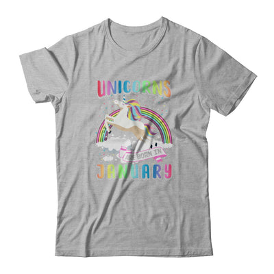 Unicorns Are Born In January Colorful Fun Birthday T-Shirt & Tank Top | Teecentury.com