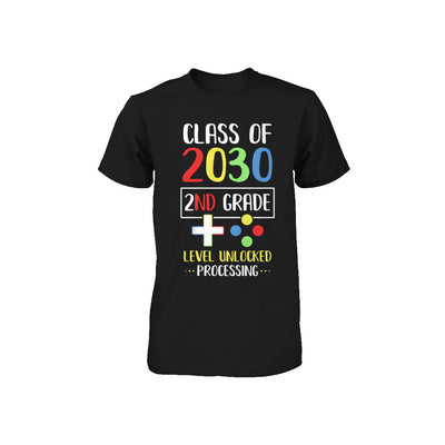 Class Of 2030 2nd Grade Level Unlock Gaming Back Go School Youth Youth Shirt | Teecentury.com