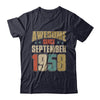 Vintage Retro Awesome Since September 1958 64th Birthday T-Shirt & Hoodie | Teecentury.com